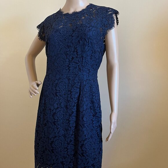 Navy Lace Overlay Dress - New - Picture 1 of 4